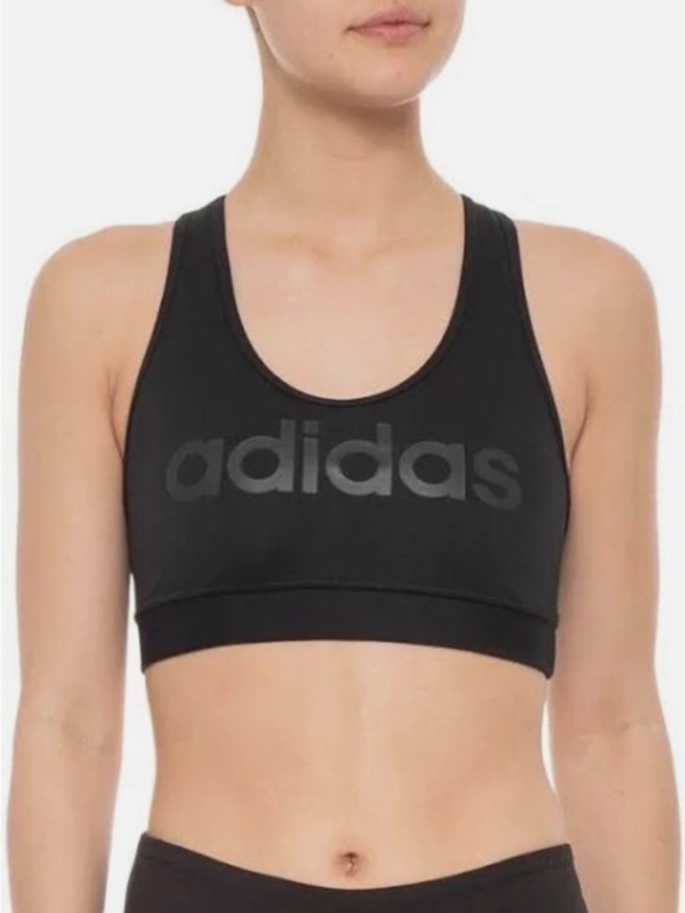 💗 adidas Women’s Black Logo Racerback Sports Bra- Size Large